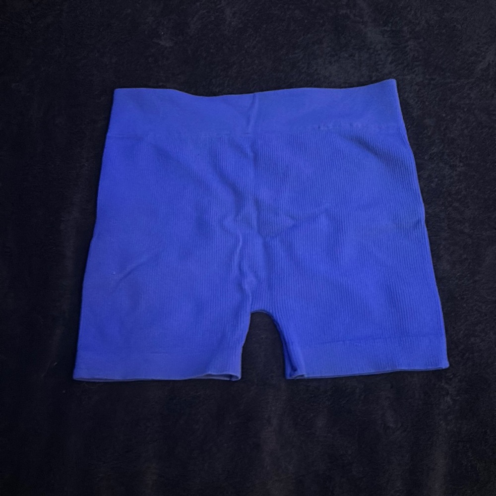 Blue Spandex Workout Shorts
